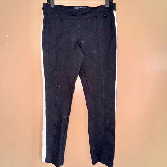 Tommy Hilfiger Women's Tapered Athletic Pants Black White Size Medium - Picture 1 of 8